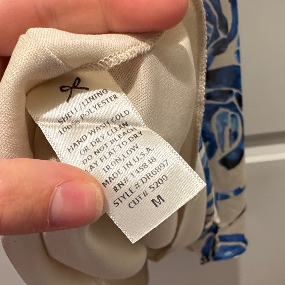 Everly Blue and Cream Dress - Picture 3 of 3